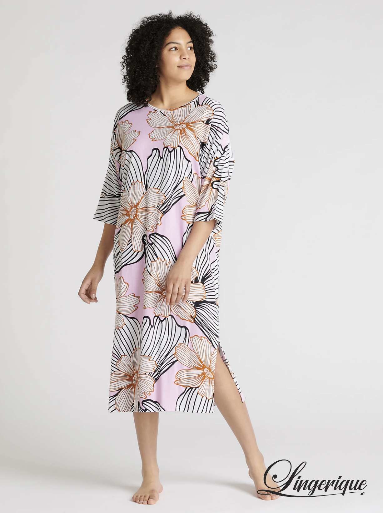Nanso Nanso - Hibiscus - Kaftan 27071 - Pink : Nanso Nanso - Hibiscus - Kaftan 27071 - Pink :