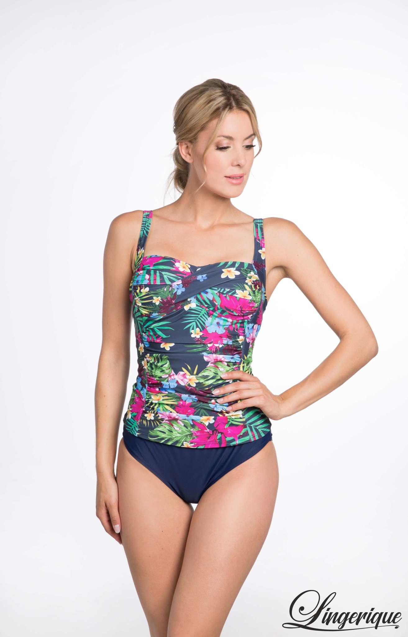 Bomain Bomain - Tankini - All Over Print - Navy : Bomain Bomain - Tankini - All Over Print - Navy :