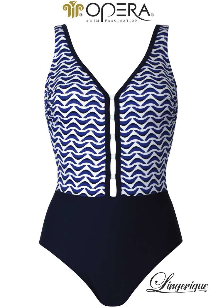 Opera Opera - Badpak - 62053 - Blauw Wit :