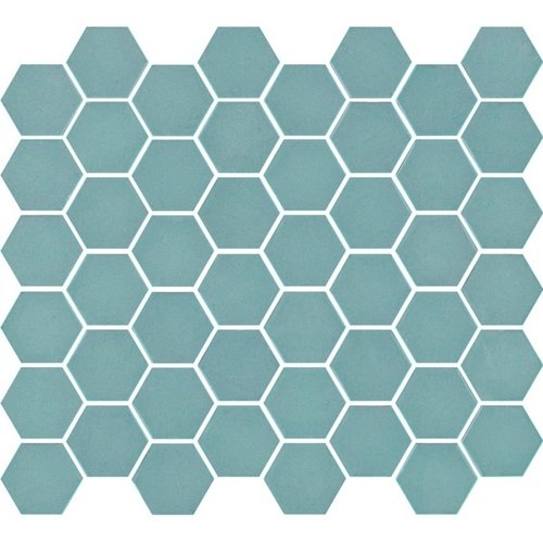 The Mosaic Factory The Mosaic Factory Valencia Turquoise Mat Hexagon 4,3x4,9 cm