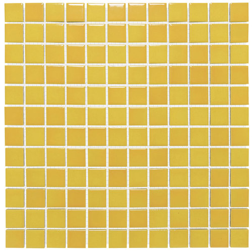 The Mosaic Factory Barcelona Flamed Yellow Glossy 2,3x2,3 cm