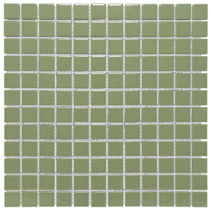 The Mosaic Factory Barcelona Olive Green Glossy 2,3x2,3 cm