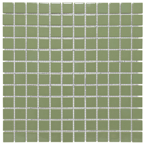 The Mosaic Factory The Mosaic Factory Barcelona Olive Green Glossy 2,3x2,3 cm