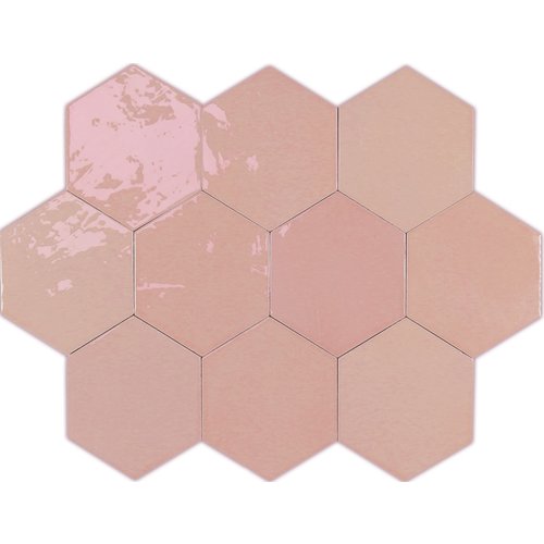 Wow Wow Zellige Hexa Pink 10,8x12,4 cm