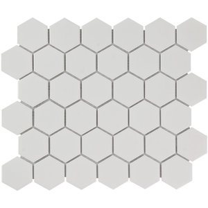 The Mosaic Factory Barcelona Hexagon White Glossy 5,1x5,9 cm