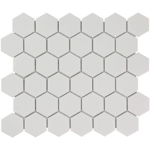 The Mosaic Factory The Mosaic Factory Barcelona Hexagon White Glossy 5,1x5,9 cm