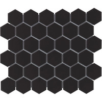 Barcelona Hexagon Black Glossy 5,1x5,9 cm