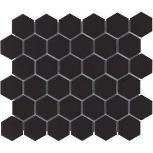 The Mosaic Factory Barcelona Hexagon Black Glossy 5,1x5,9 cm