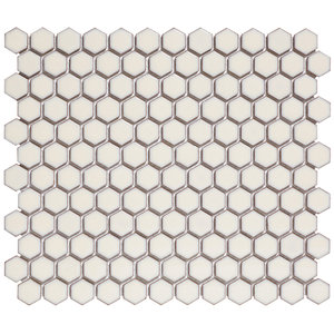 The Mosaic Factory Barcelona Soft White Glossy Hexagon