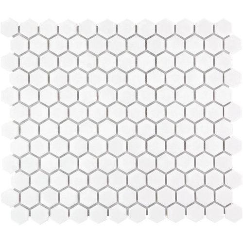 The Mosaic Factory The Mosaic Factory Barcelona Extra White Glossy Hexagon 2,3x2,6 cm