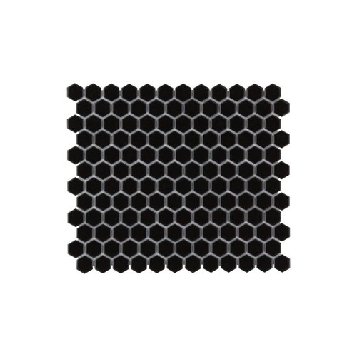 The Mosaic Factory The Mosaic Factory Barcelona Black Glossy Hexagon 2,3x2,6 cm