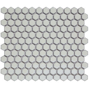 The Mosaic Factory Barcelona Soft Grey Glossy Hexagon 2,3x2,6 cm