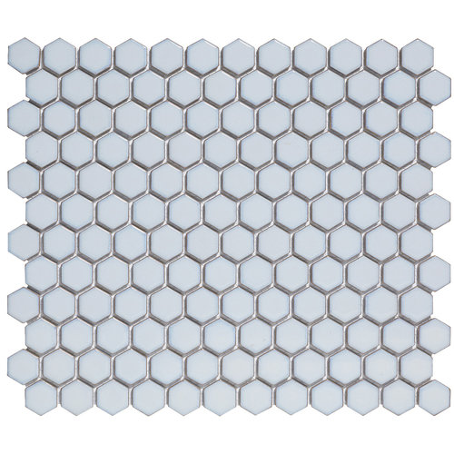 The Mosaic Factory Barcelona Soft Blue Glossy Hexagon 2,3x2,6 cm
