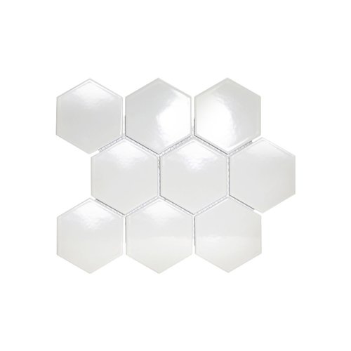 The Mosaic Factory The Mosaic Factory Barcelona White Glossy Hexagon 9,5x11 cm