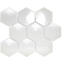 Barcelona White Glossy Hexagon 9,5x11 cm