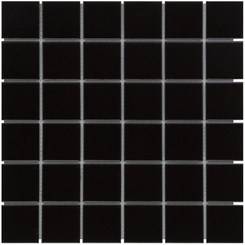 The Mosaic Factory Barcelona Black Mat 4,8x4,8 cm