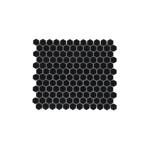 The Mosaic Factory The Mosaic Factory Barcelona Black Mat Hexagon 2,3x2,6 cm