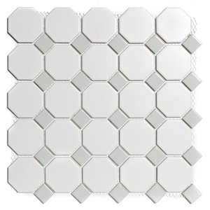 The Mosaic Factory Paris Octagon White and Grey