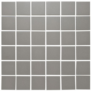 The Mosaic Factory London Vierkant Dark Grey 4,8x4,8 cm
