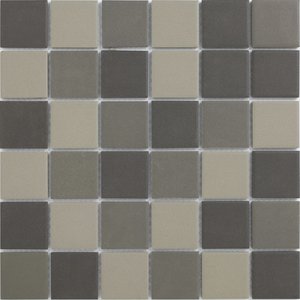 The Mosaic Factory London Vierkant Dark Grey Mix 4,8x4,8 cm