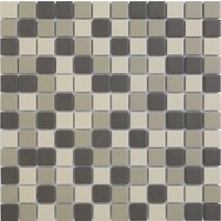 London Vierkant Mix Grey, Dark Grey, Black 2,3x2,3 cm
