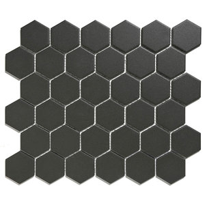 The Mosaic Factory London Hexagon Black 5,1x5,9 cm