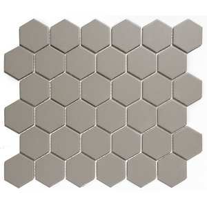 The Mosaic Factory London Hexagon Grey 5,1x5,9 cm