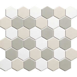 The Mosaic Factory London Hexagon White Mix 5,1x5,9 cm