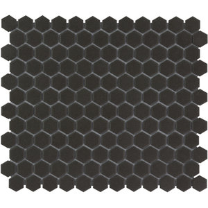 The Mosaic Factory London Hexagon Black 2,3x2,6 cm