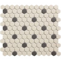London Hexagon Mayfair-18 White/Black 2,3x2,6 cm