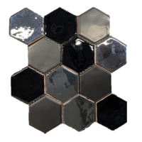 Hexagonale Mosaic Black-Metal 28x30 cm