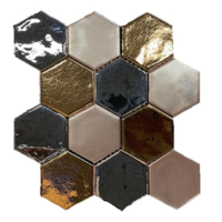 Hexagonale Mosaic Mix Metal 28x30 cm