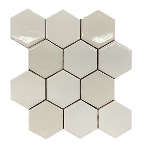 Terre d'Azur Terre d'Azur Hexagonale Mosaic Wit-Mix 28x30 cm