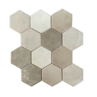 Hexagonale Mosaic Taupe Mix 28x30 cm