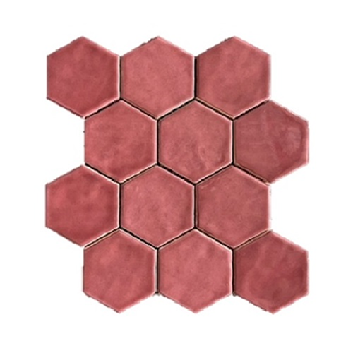 Terre d'Azur Hexagonale Mosaic Royal Fuchsia 28x30 cm