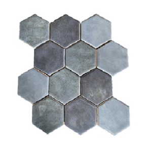 Terre d'Azur Hexagonale Mosaic Ocean Blue 28x30 cm