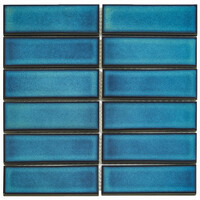 Barcelona Rechthoek Azuur Blauw Glanzend 4,5x14,5 cm