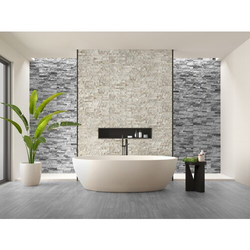 Cristacer Cristacer Steenstrip Quartz Grey 25 x 60 CM