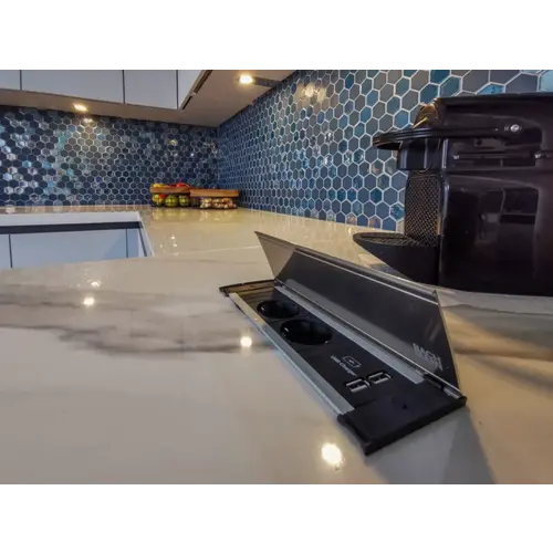 The Mosaic Factory The Mosaic Factory Valencia Blauw Hexagon 4,3x4,9 cm