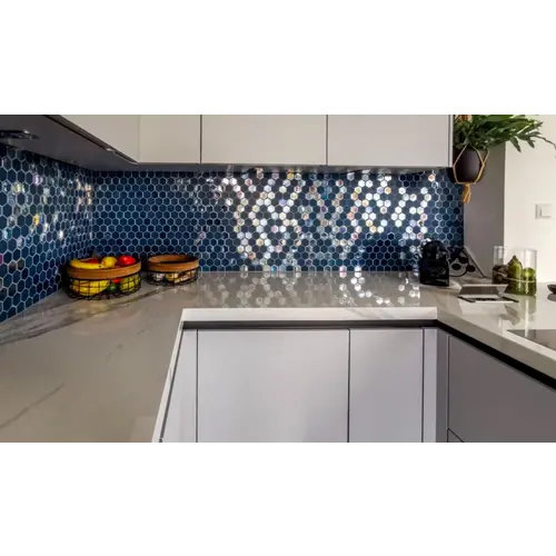 The Mosaic Factory The Mosaic Factory Valencia Blauw Hexagon 4,3x4,9 cm