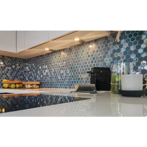 The Mosaic Factory The Mosaic Factory Valencia Blauw Hexagon 4,3x4,9 cm