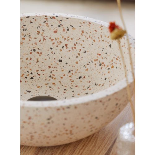 Workshop Terrazzo Waskom Venecia Wit Mix 35x35x12 cm