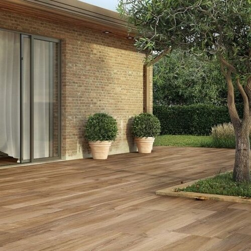 Workshop Houtlook Tuintegel Woodstone Bruin 40x120x2 cm