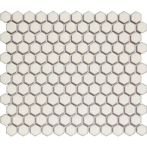 The Mosaic Factory The Mosaic Factory Barcelona Soft White Glossy Hexagon 2,3x2,6 cm The Mosaic Factory The Mosaic Factory Barcelona Soft White Glossy Hexagon 2,3x2,6 cm