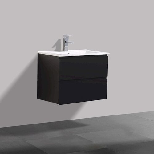 Onderkast Wastafel Mat Zwart 80x38x60 cm