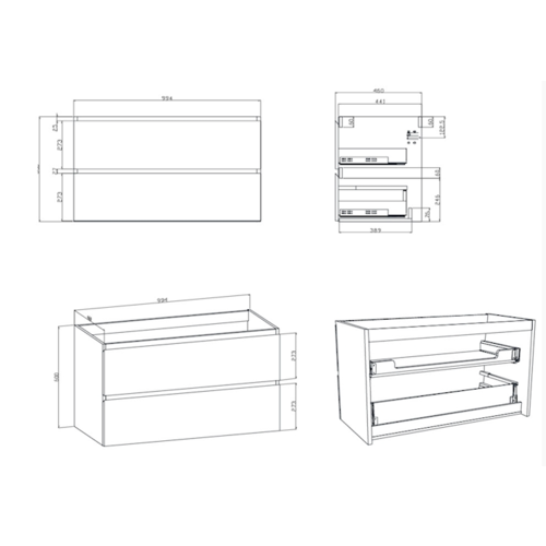 Onderkast Wastafel Mat Antraciet 100x46x50 cm