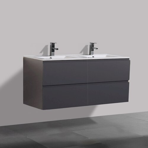 Onderkast Wastafel Mat Antraciet 140x46x50 cm Onderkast Wastafel Mat Antraciet 140x46x50 cm