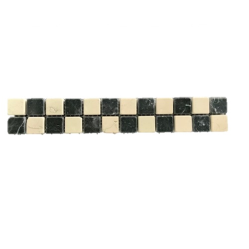 Terre d'Azur Terre d’Azur Mosaic Strip Biancone / Nero 30×30 cm