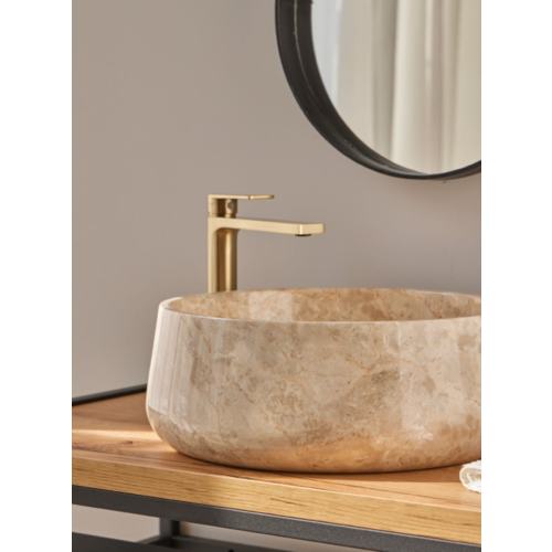 Workshop Natuursteen Waskom Flores Beige 40x40x15 cm Workshop Natuursteen Waskom Flores Beige 40x40x15 cm