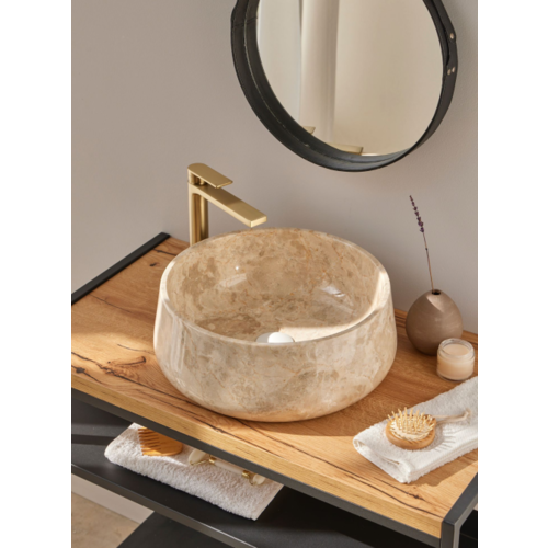 Workshop Natuursteen Waskom Flores Beige 40x40x15 cm Workshop Natuursteen Waskom Flores Beige 40x40x15 cm